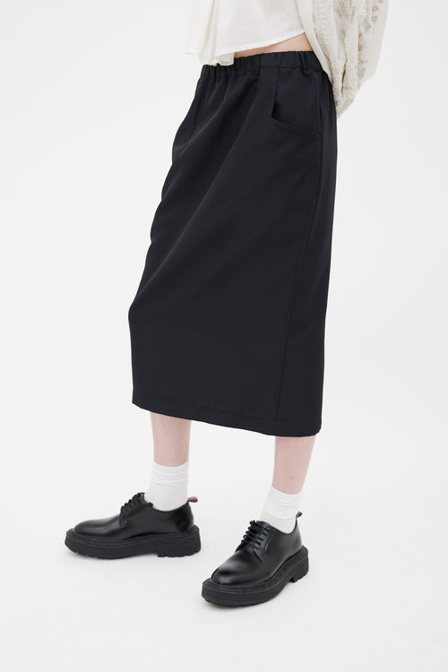 Comme des Garçons FW10 Black Straight Midi Skirt