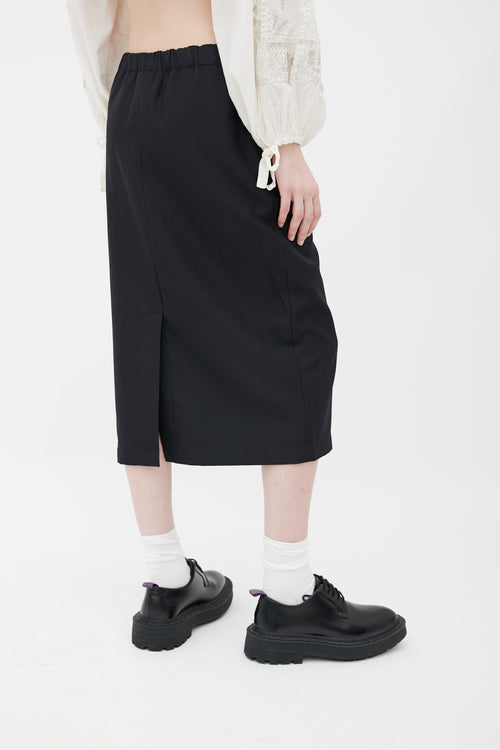 Comme des Garçons FW10 Black Straight Midi Skirt