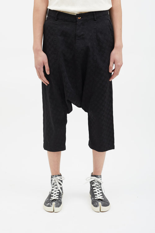 Comme des Garçons Black Geometric Pattern Drop Seat Pant