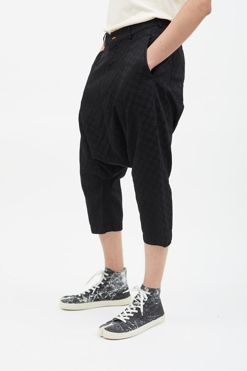 Comme des Garçons Black Geometric Pattern Drop Seat Pant