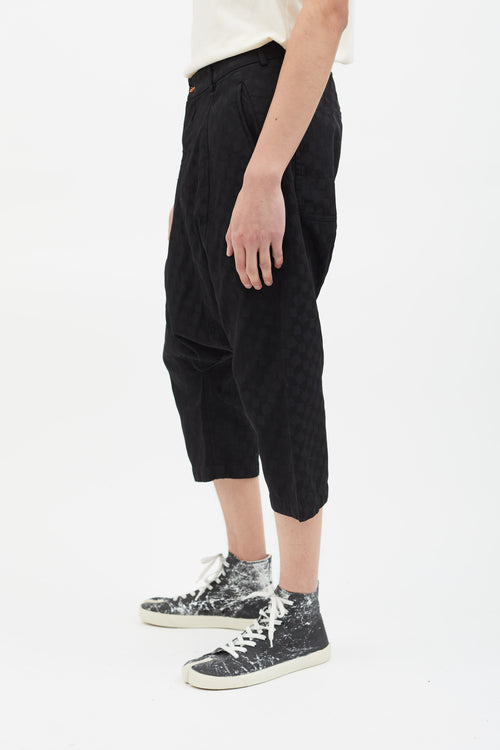 Comme des Garçons Black Geometric Pattern Drop Seat Pant