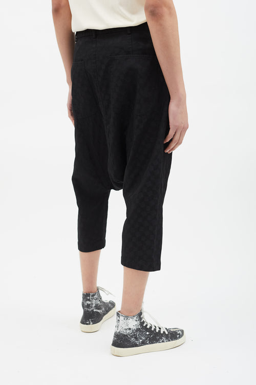 Comme des Garçons Black Geometric Pattern Drop Seat Pant