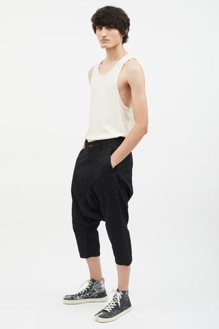 Comme des Garçons Black Geometric Pattern Drop Seat Pant