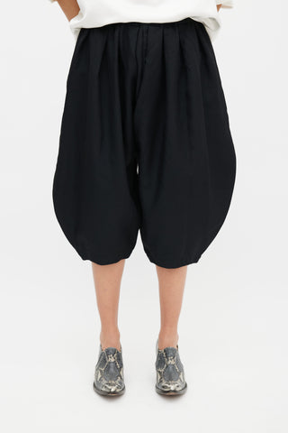 Comme des Garçons Black Multi Pleated Drop Seat Pant