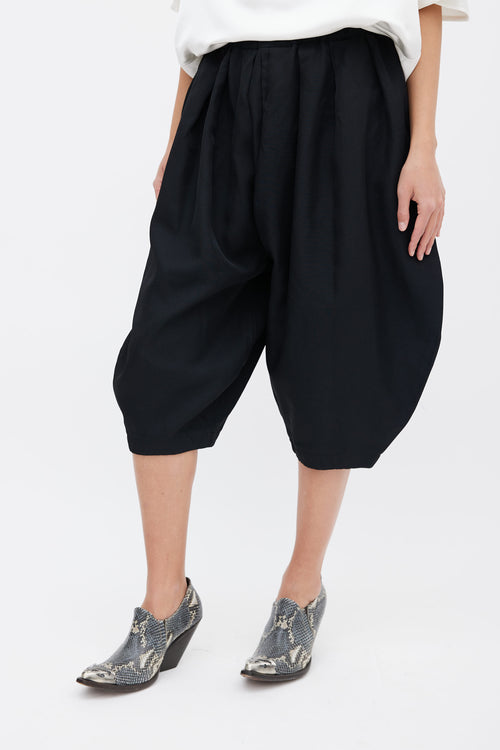 Comme des Garçons Black Multi Pleated Drop Seat Pant