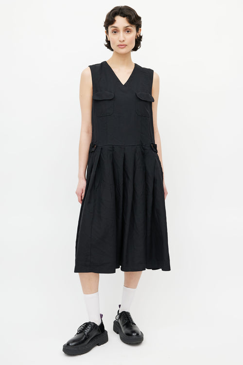 Comme des Garçons Black Pleated Sleeveless Dress