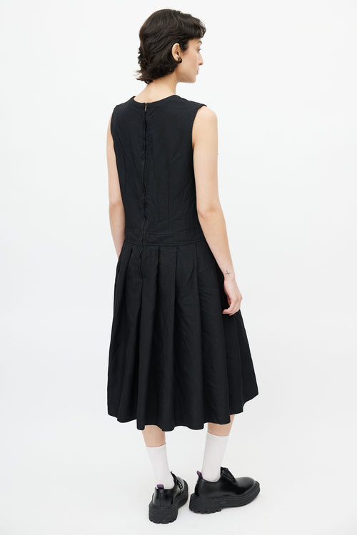 Comme des Garçons Black Pleated Sleeveless Dress