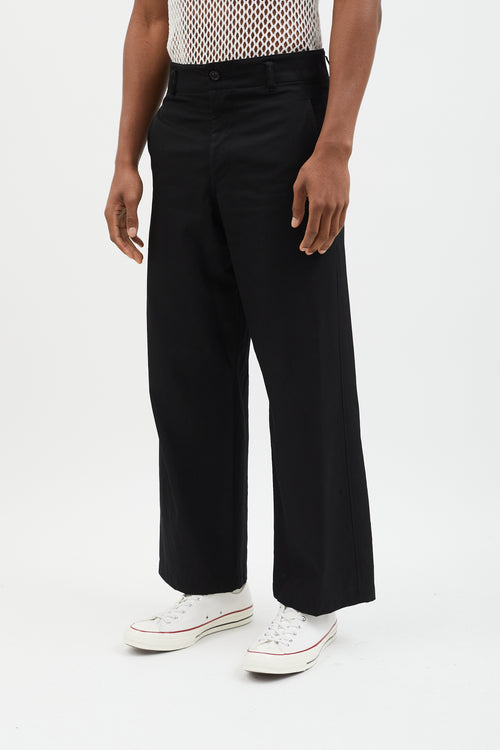 Comme des Garçons Black Wool Straight Leg Trouser