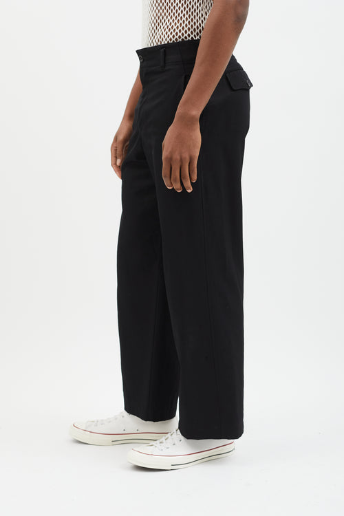 Comme des Garçons Black Wool Straight Leg Trouser