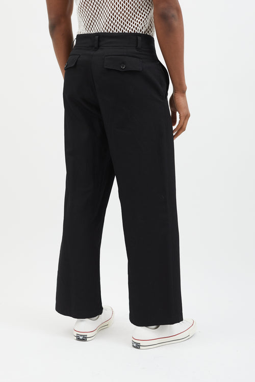 Comme des Garçons Black Wool Straight Leg Trouser