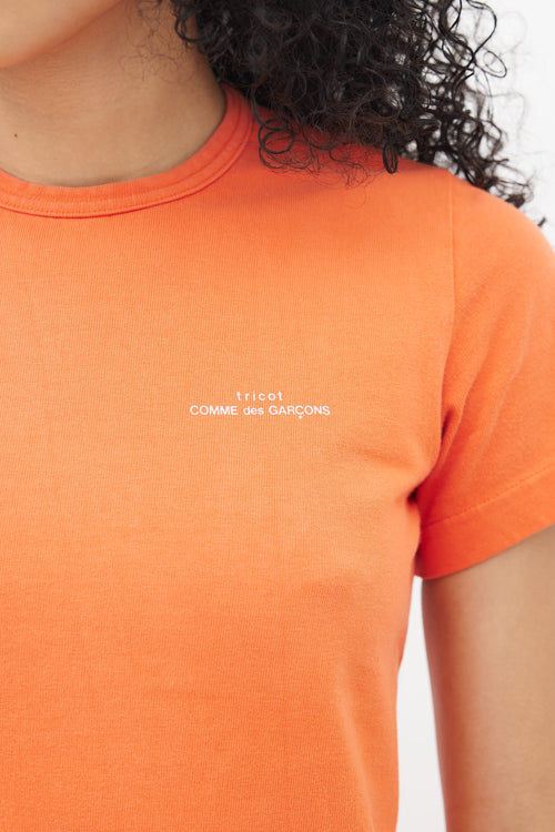 Comme des Garçons FW 2000 Orange Tricot Logo T-Shirt