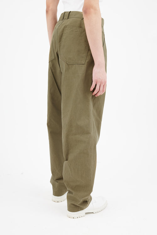 Comme des Garçons Olive Green Twill Trouser