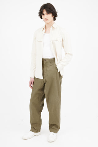 Comme des Garçons Olive Green Twill Trouser