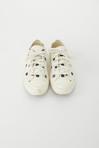 Comme des Garçons x Converse White 
Black Polka Dots Chuck 70 OX Sneaker