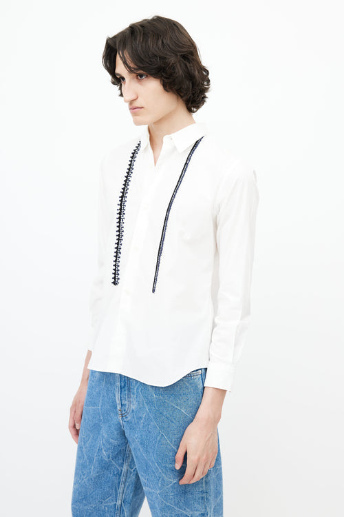 Comme des Garçons x Jupe White Embroidered Shirt