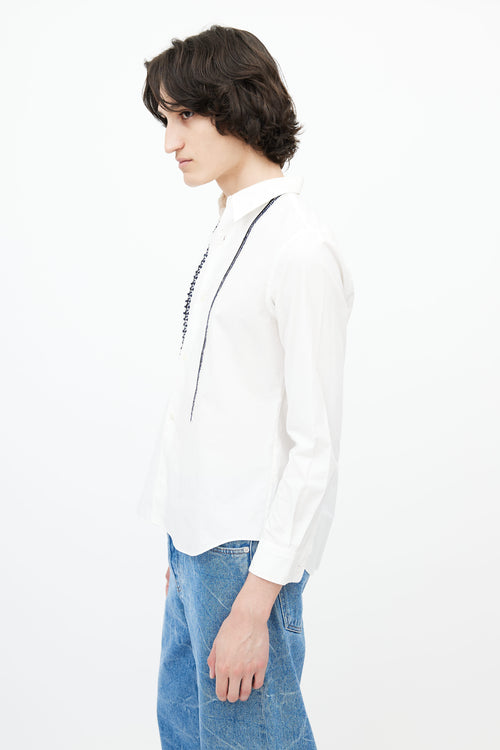 Comme des Garçons x Jupe White Embroidered Shirt