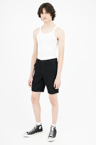 Comme des Garçons Black Wool Mid Rise Short