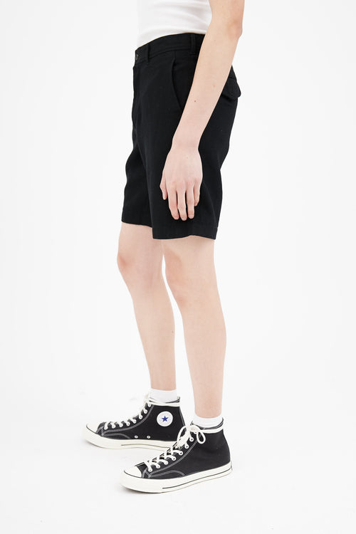 Comme des Garçons Black Wool Mid Rise Short