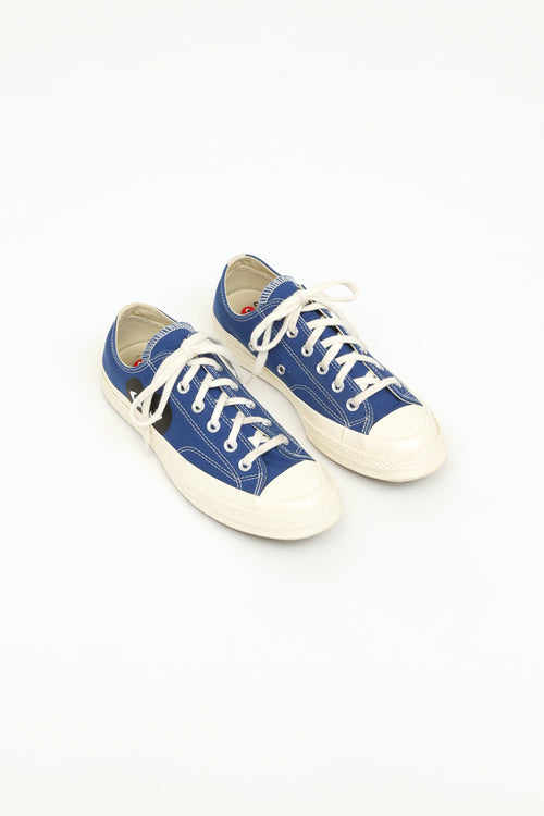 Comme des Garçons X Converse Blue 
White Lowtop Sneaker