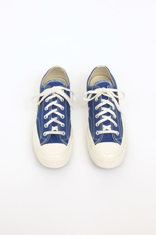 Comme des Garçons X Converse Blue 
White Lowtop Sneaker