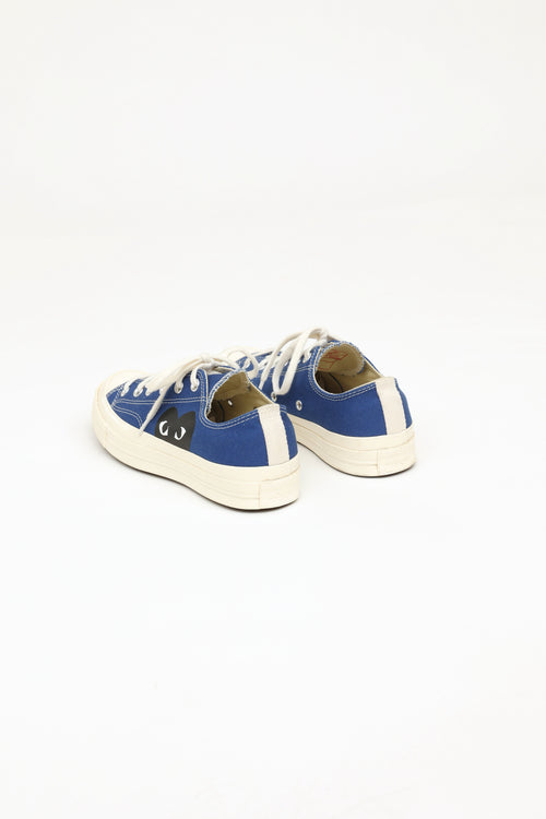 Comme des Garçons X Converse Blue 
White Lowtop Sneaker