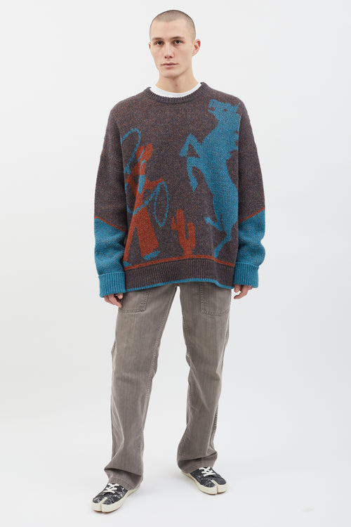 DSquared2 2018 Brown 
Multi Cowboy Knit Sweater