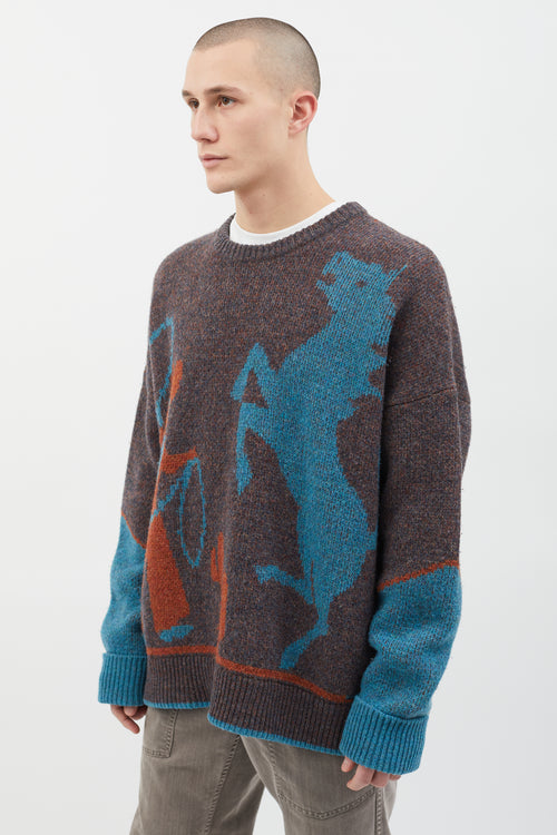 DSquared2 2018 Brown 
Multi Cowboy Knit Sweater