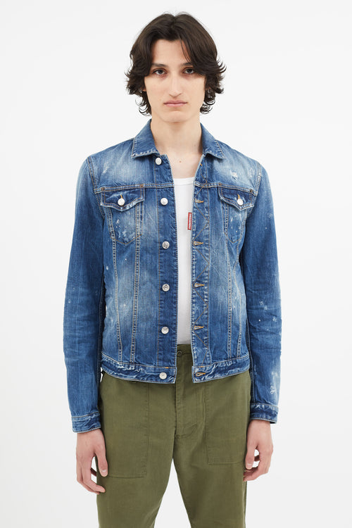 DSquared2 Blue Distressed Denim Jacket