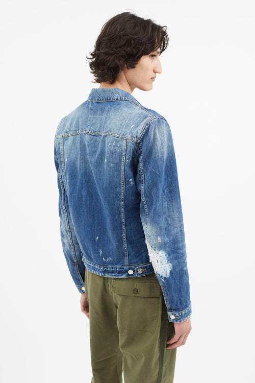 DSquared7 Blue Distressed Denim Jacket