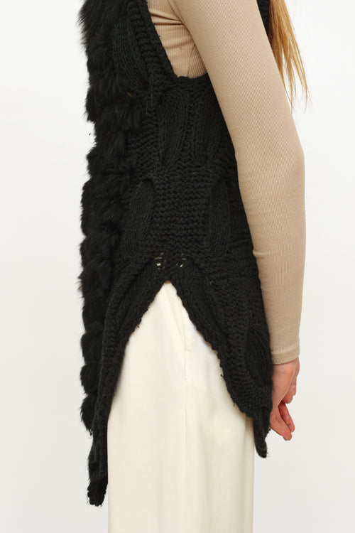 Dolce 
Gabbana Black Knit Fur Vest