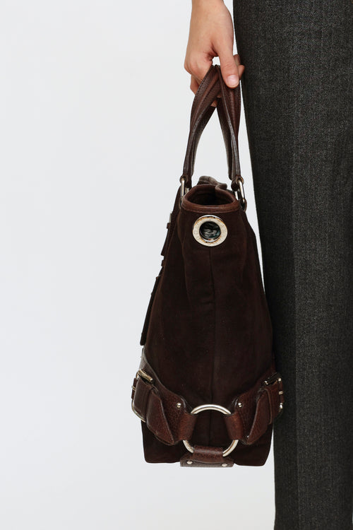 Dolce 
Gabbana Brown Suede Miss Loop Bag