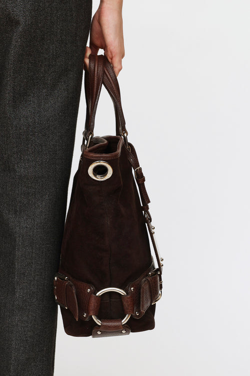 Dolce 
Gabbana Brown Suede Miss Loop Bag