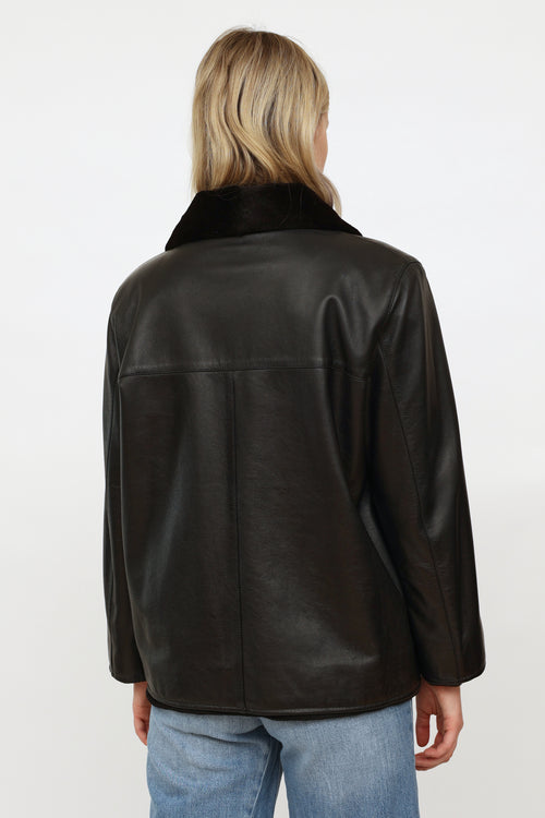 VSP Archive Reversible Brown 
Black Mink 
Leather Jacket