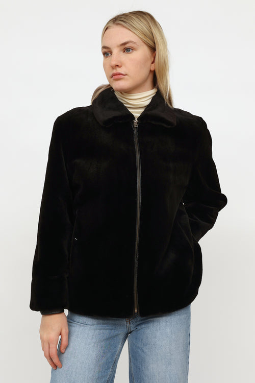 VSP Archive Reversible Brown 
Black Mink 
Leather Jacket