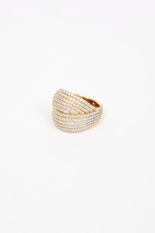 David Yurman  Origami Crossover 18K Yellow Gold Diamond Ring