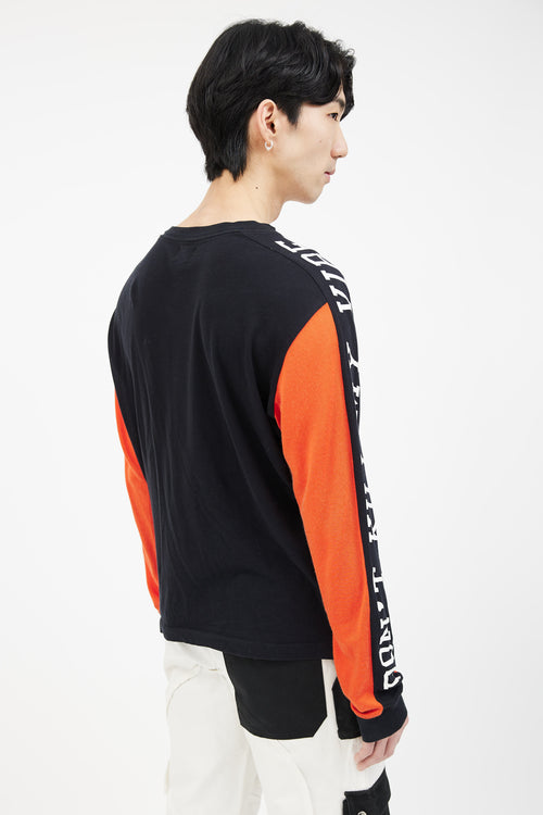 Orange Multi Superior Mesh Long Sleeve Top