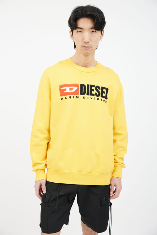 Diesel Yellow Embroidered Logo Sweatshirt