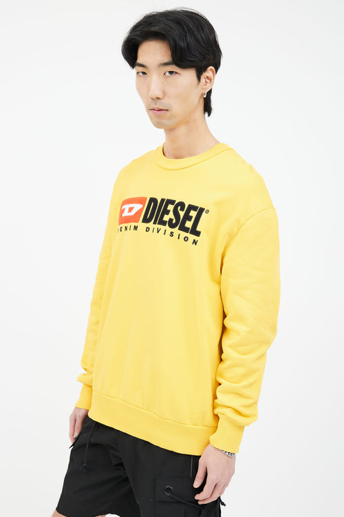 Diesel Yellow Embroidered Logo Sweatshirt