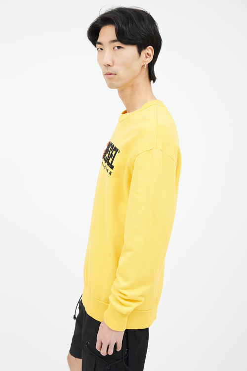 Diesel Yellow Embroidered Logo Sweatshirt