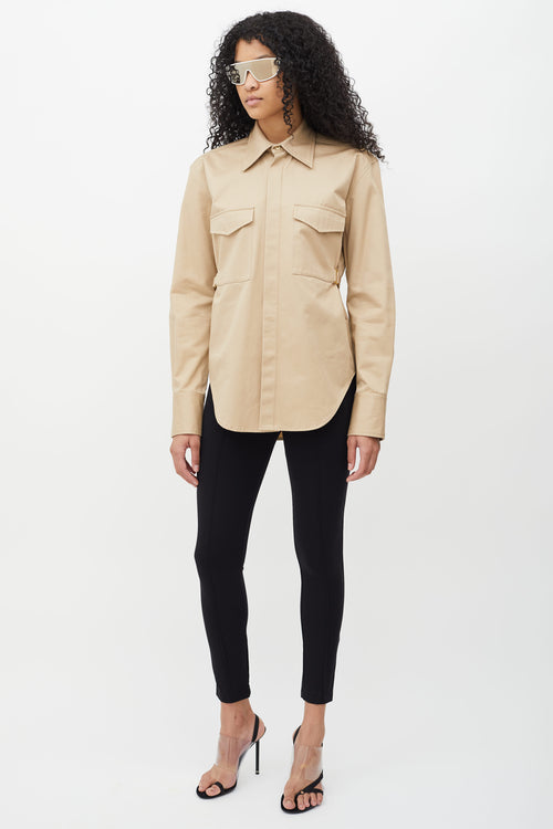 Dion Lee Beige Belted Utility Shirt