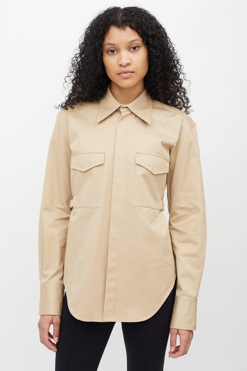 Dion Lee Beige Belted Utility Shirt