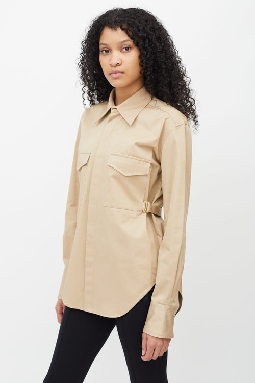 Dion Lee Beige Belted Utility Shirt