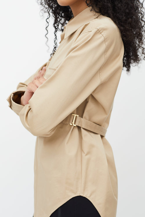 Dion Lee Beige Belted Utility Shirt