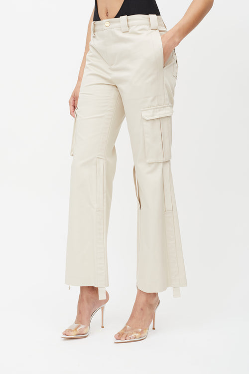 Dion Lee Cream Flare Cargo Pants