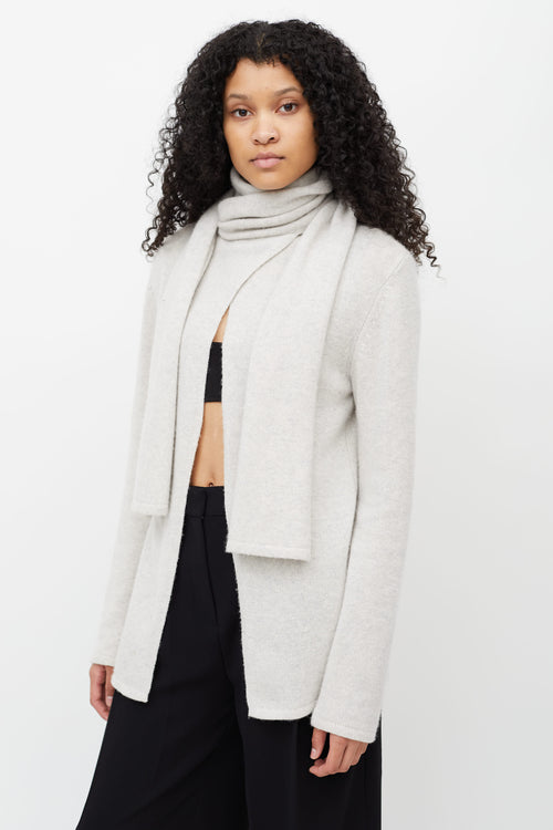 Dion Lee Grey Knit Scarf  Cardigan