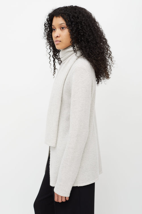 Dion Lee Grey Knit Scarf  Cardigan