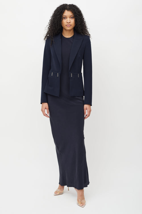 Dion Lee Navy Compact Stretch Hook Blazer