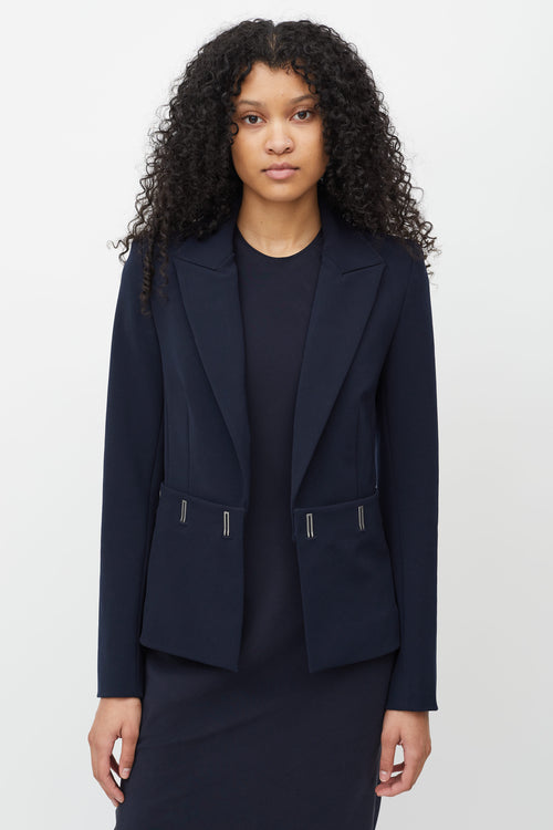 Dion Lee Navy Compact Stretch Hook Blazer