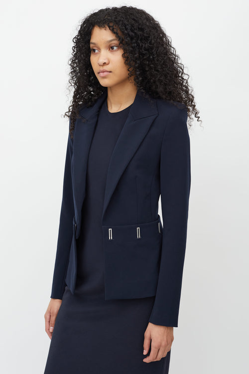 Dion Lee Navy Compact Stretch Hook Blazer