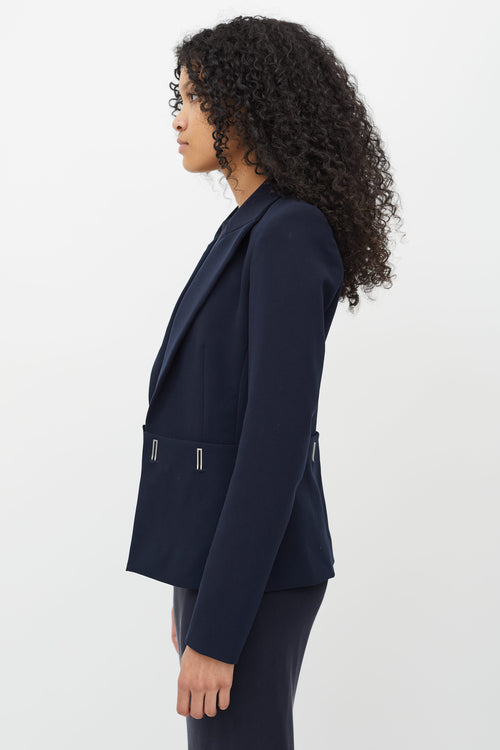 Dion Lee Navy Compact Stretch Hook Blazer